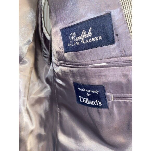 Ralph Lauren Wool and Silk Plaid Jacket Brown Black Size 40R - Picture 2 of 7